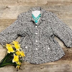 DressBarn black&white print button down jacket
